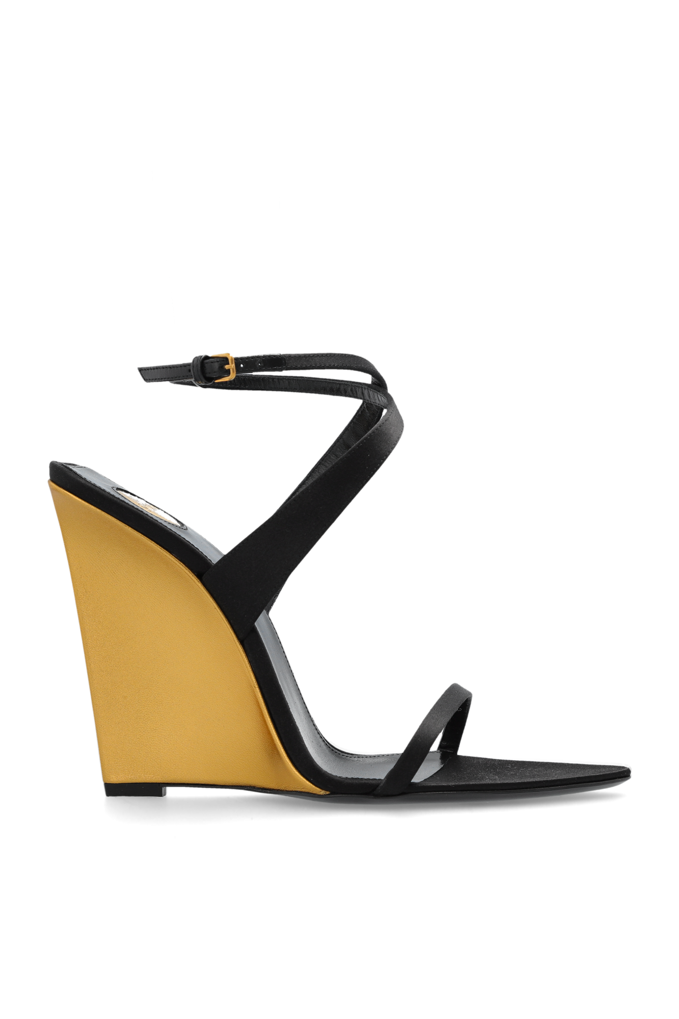 【送料&関税込】Saint Laurent SalomAC Wedge Sandals SAINT LAURENT Salome satin wedge sandals | NET-A-PORTER